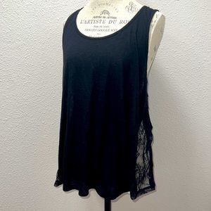 Forever, 21 razorback black tank with lace accent down sides